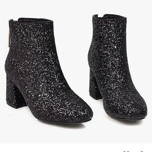 Glitter Black Ankle Boots Size 11
